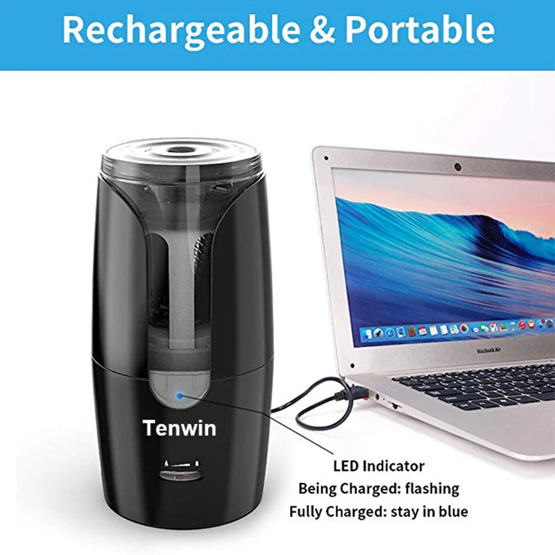 Tenwin Automatic Electric Pencil Sharpener For Colored Pencils Sharpen Mechanical Office School Supplies Stationery Free Ship - Shoppiline
