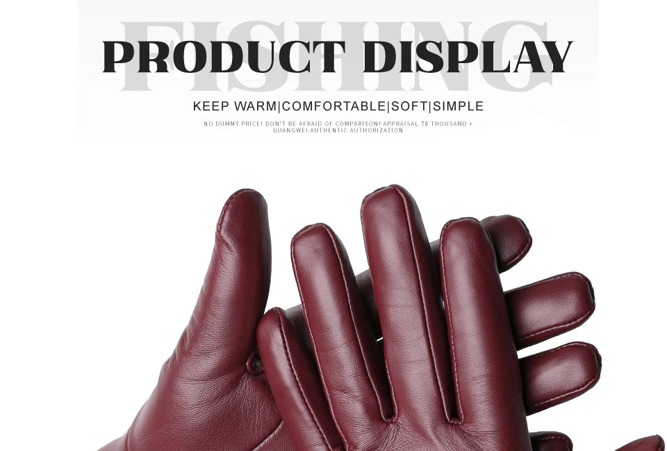 Women's sheepskin gloves winter warm plus velvet short thin touch screen driving color women's leather gloves good quality -2226