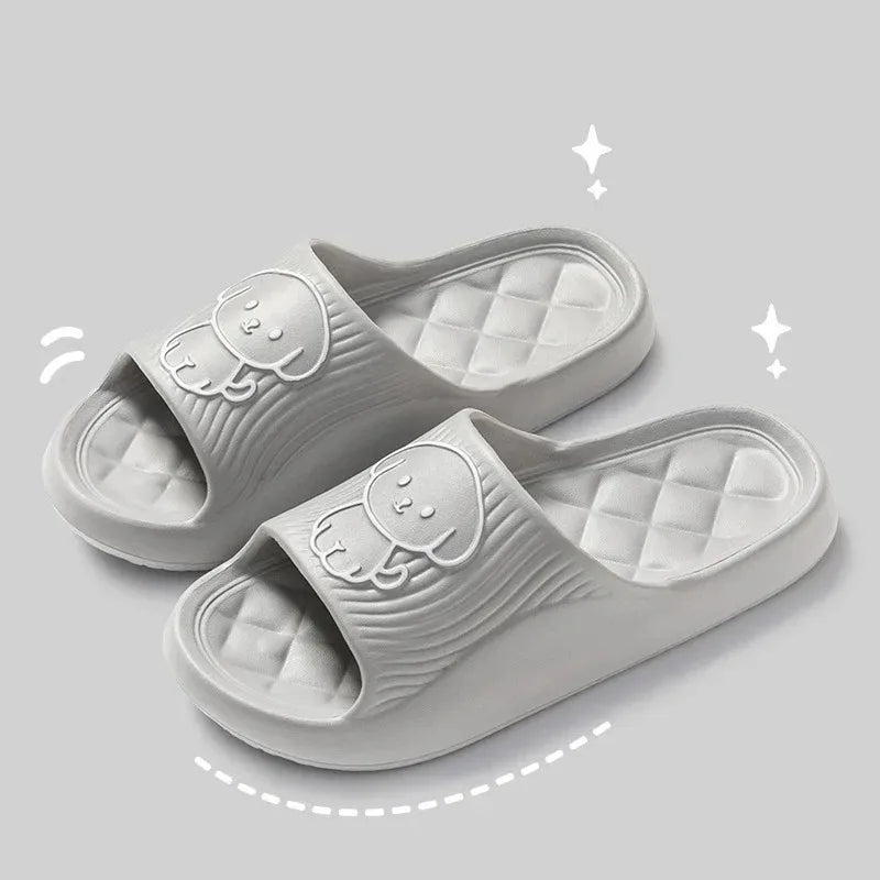 Cute Couple Pillow Slippers Female Bathroom Bath Non-slip  High Quality Soft  Sole Indoor Home Eva Thick Bottom Sandals