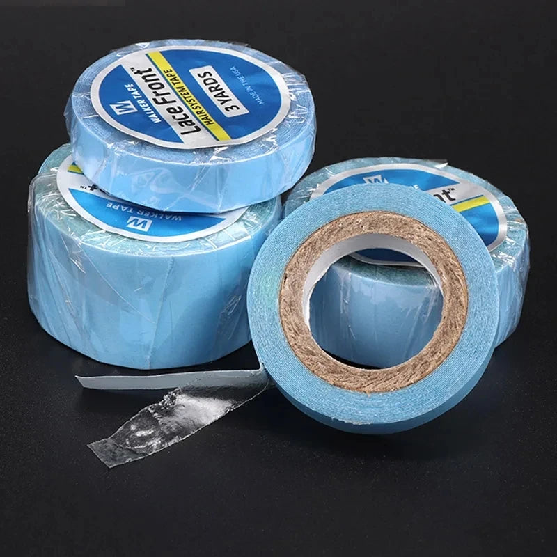 3YARDS Hair SystemsTape For Lace Front Blue Double Sided Wig Tape For Hair Extensions Adhesive Tape Wig Styling Tools