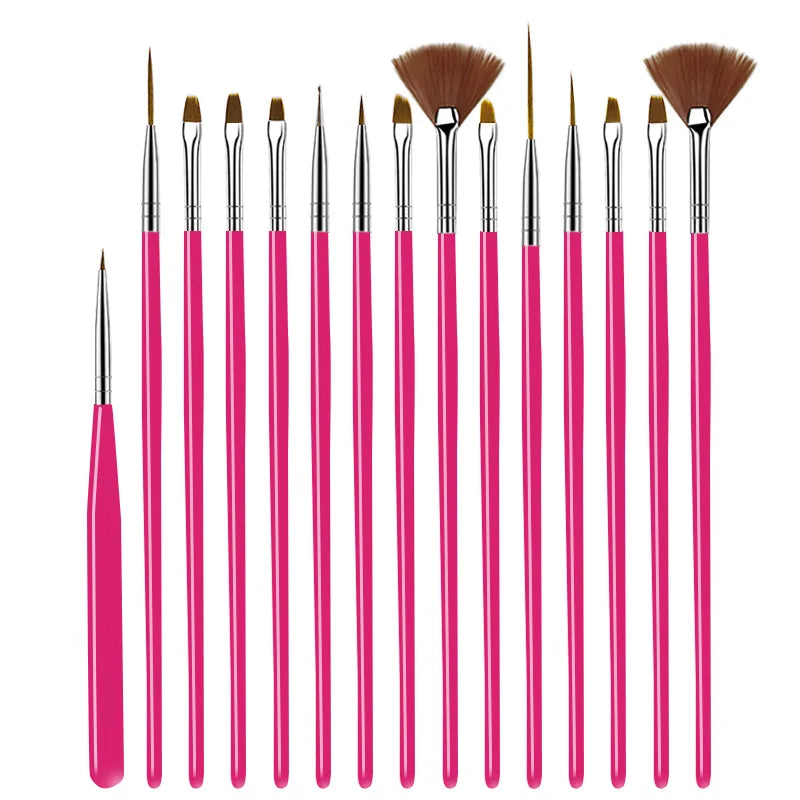 5/20 Stk. Nagelkunst Pinsel Design Spitzen Malen Zeichnen Schnitzen Dotting Pen Flachfächer Liner Acryl Gel UV Politur Maniküre Werkzeuge
