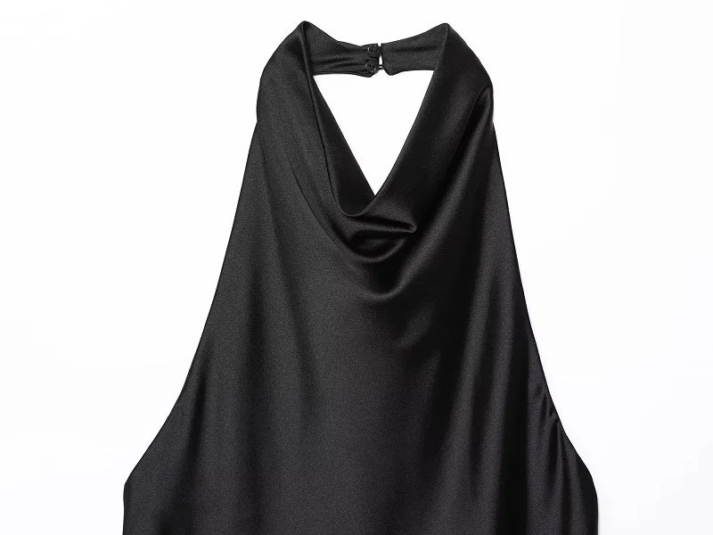 MUJER 2026 Halter Tops for Women Black Satin Backless Top Female Pink Summer Beach Top Woman off Shoulder Camisole Top Women
