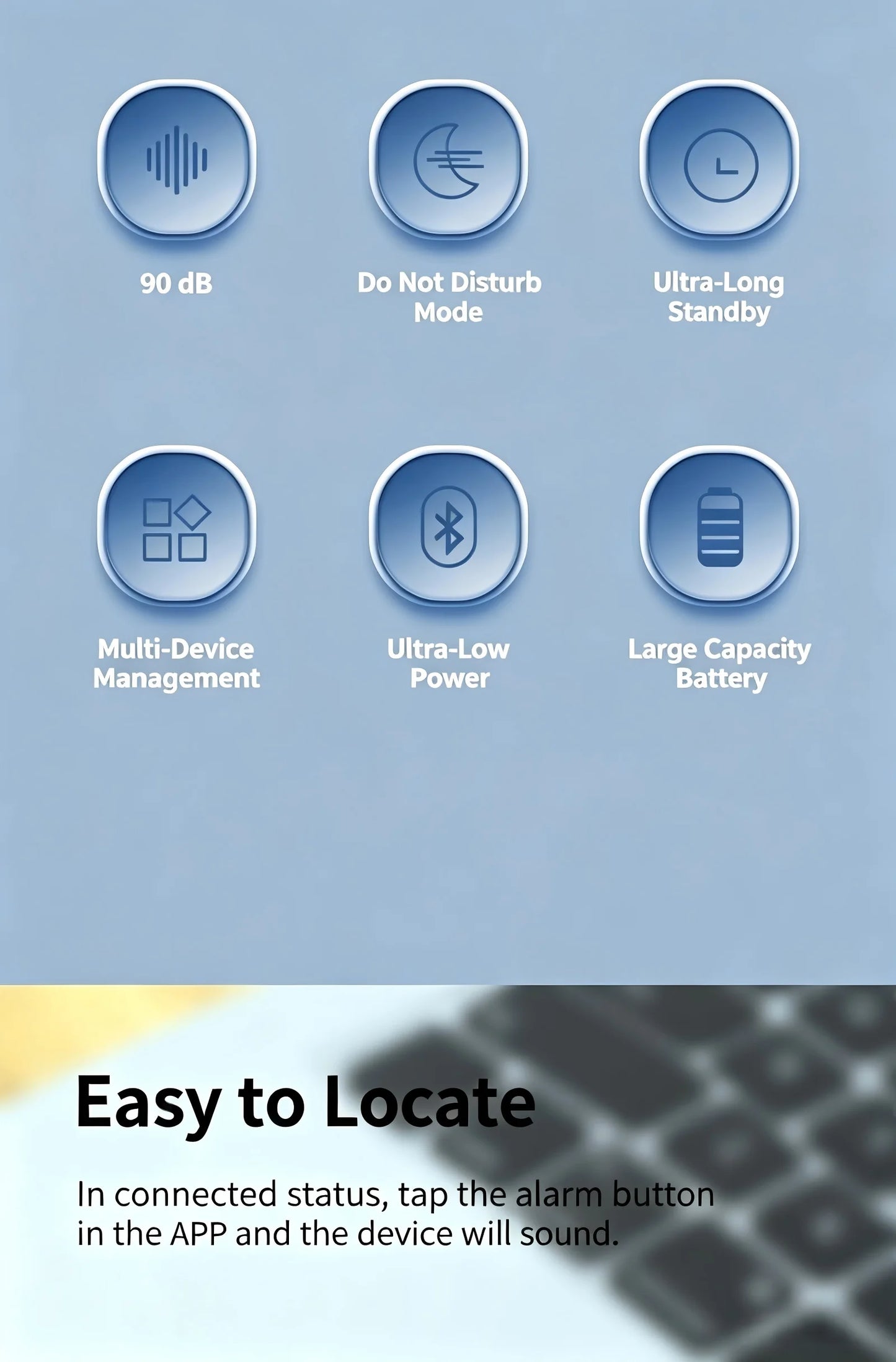 Dual OS Bluetooth Anti-Lost Tracker, Compatible with iOS Find My & Android, Sound Alarm Locator for Keys Phones & Personal Items