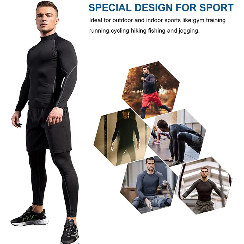 Compression T Shirt Men Long Sleeve Bodybuilding Sport Tees Casual Quick Dry Gym Fitness Workout Jogging Sport Tops Men Jersey