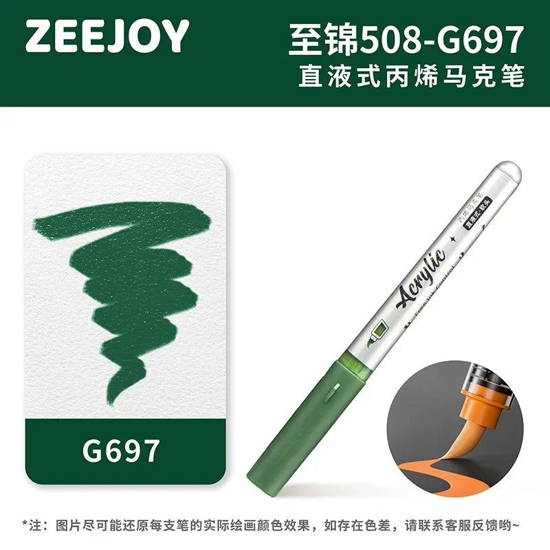 ZEEJOY 120/12/1 Colors Direct Liquid Acrylic Marker Pens Waterproof Pen Soft Brush Nib for Manga School Art Supplies Stationery