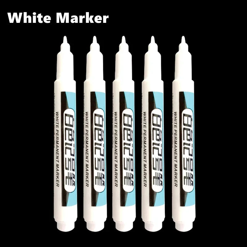 1/3/4Pcs White Permanent Paint Pen set for Wood Rock Plastic Leather Glass Stone Metal Canvas Ceramic Deep Hole Marker 0.7mm