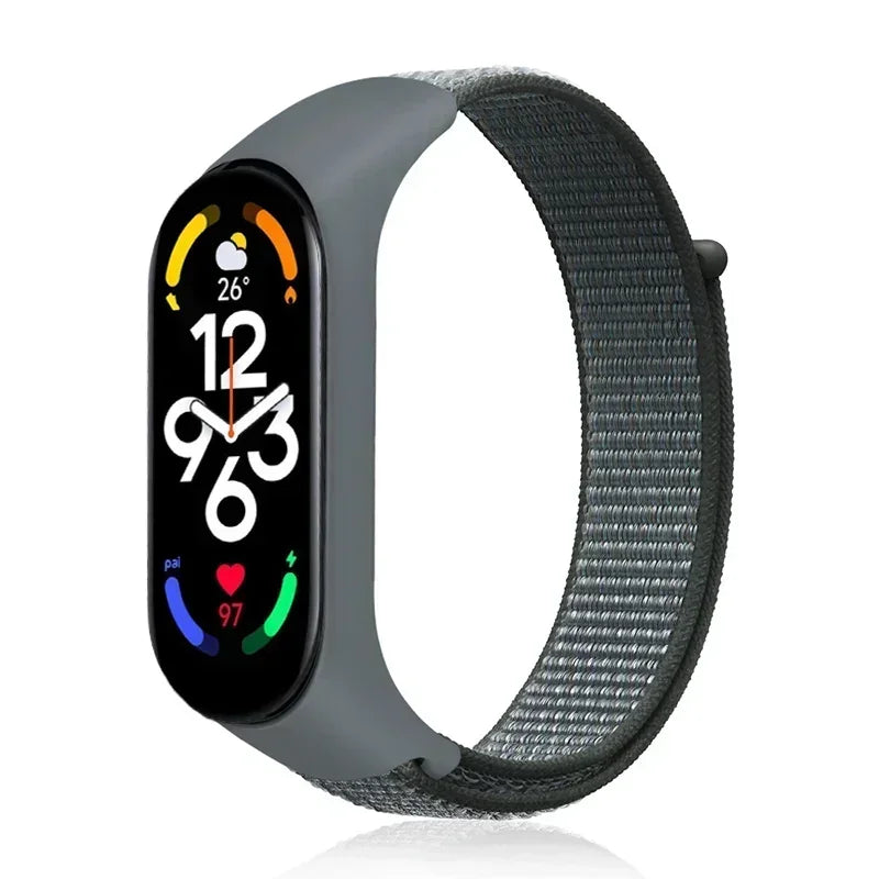 Nylon loop Mi band 4 5 6 Strap Replacement Soft Adjustable Wrist Watchband Pulsera correa For Xiaomi Mi band 3 4 5 6 7 Bracelet