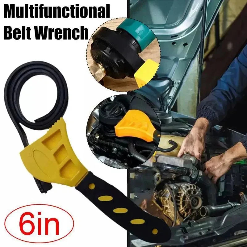 6 Inch Adjustable Rubber Strap Wrench Multifunctional Oil Filter Jar Pipe Opening Wrench