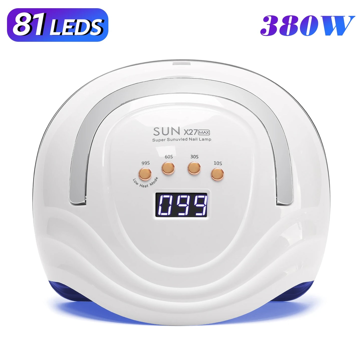 Lampe à ongles UV LED 380W 81 LED, séchoir à ongles pour vernis gel, 4 réglages de minuterie, lampe à ongles UV professionnelle, lumière à ongles à capteur automatique