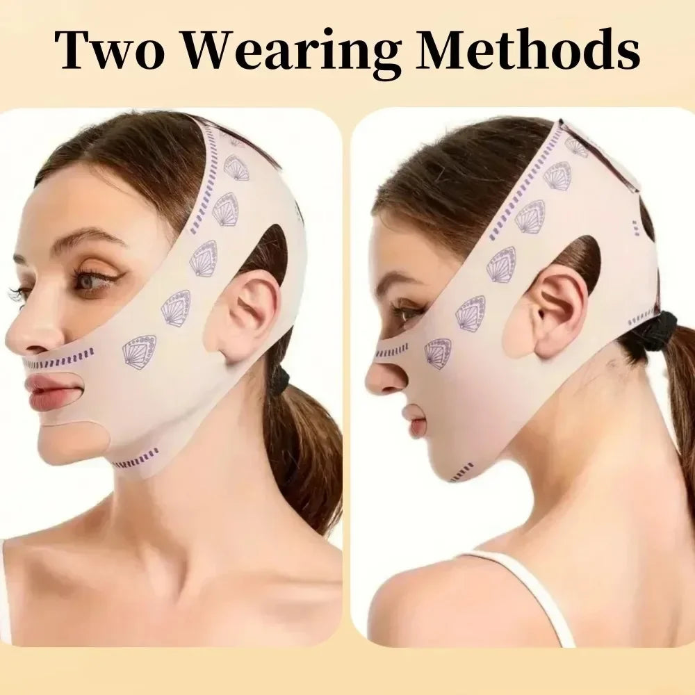 1 masque liftant réglable en V, bandage de remodelage du visage respirant et confortable réutilisable pour la réduction du double menton, le raffermissement, cadeau