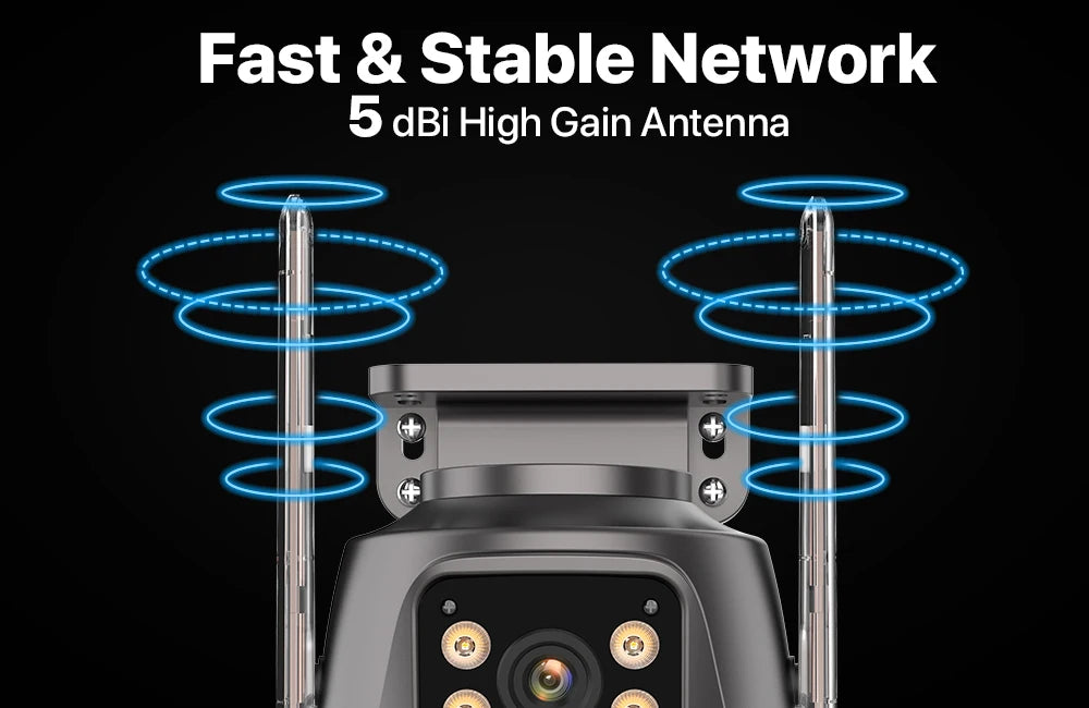 4K 8MP HD Wifi PTZ Camera Outdoor 4MP Dual Lens Dual Screen AI Auto Tracking IP Camera CCTV Audio Video Surveillance P2P iCSee - Shoppiline