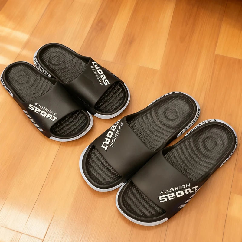 Big Size 48-49 Men Slippers Summer Flat Sole Home Slippers For Women Man Open Toe Trend Slides Couple Light Beach Shoes Sandals