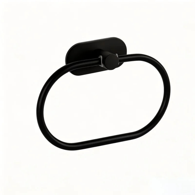 Punch-Free Stainless Steel Towel Ring Oval Design Cross-Border Bathroom Accessory for Kitchen And Bath Organization