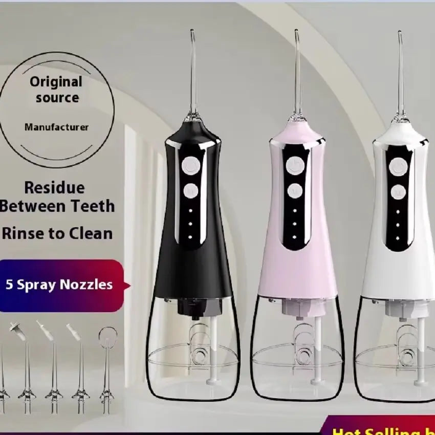 HOMEFISH Oral Irrigator Portable Dental Water Flosser USB Rechargeable Water Jet Floss Tooth Pick Jet Tip Modes Waterproof