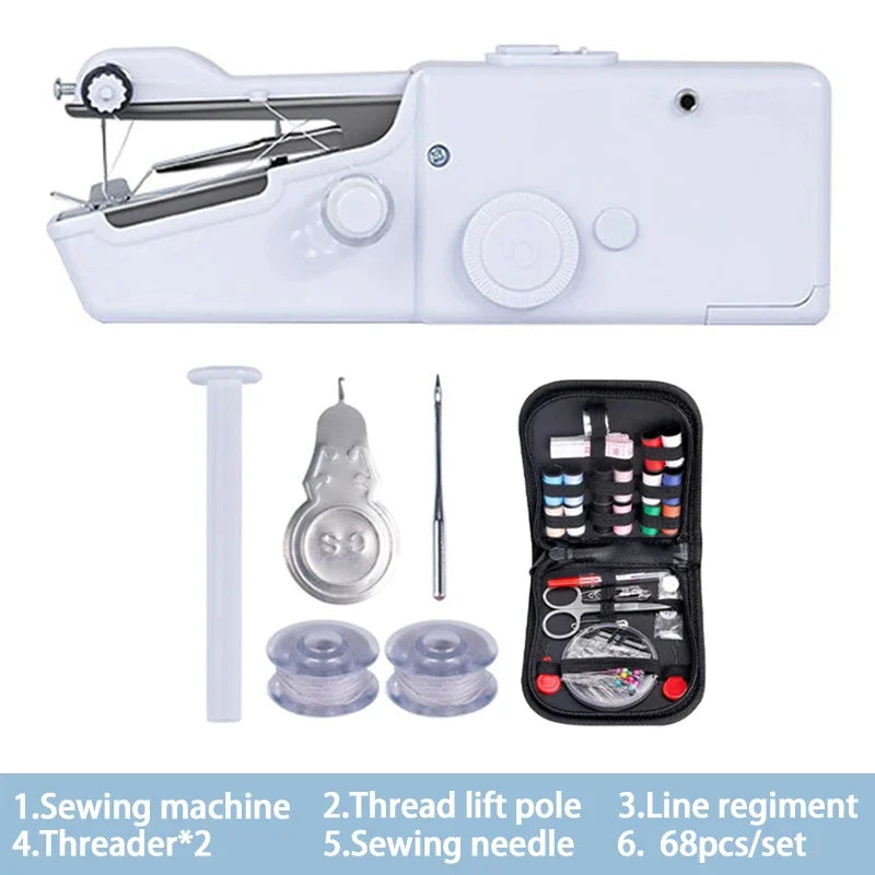 Portable Manual Sewing Machine Handheld Rope-free Electric Quick Build DIY Apparel Supplies Arts Crafts Home Garden Embroidery - Shoppiline