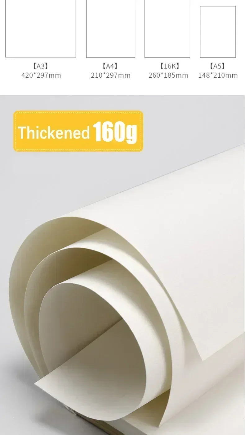 Art Sketchbook 160gsm 30 Sheets/60 Pages Drawing Watercolor Spiral Notebook For Sketching