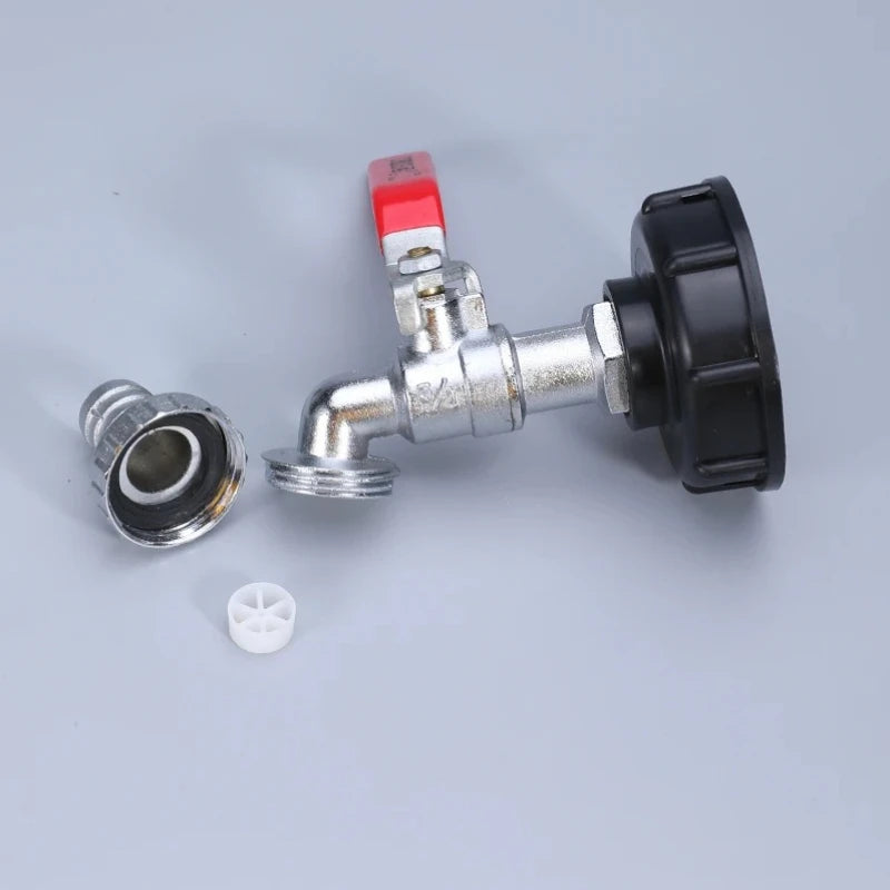 S60x6 Coarse Thread IBC Tank Tap Connecter x 1/2'' 3/4'' Water Coupling Adapter 1000L Garden Home Replacement Valve Fitting