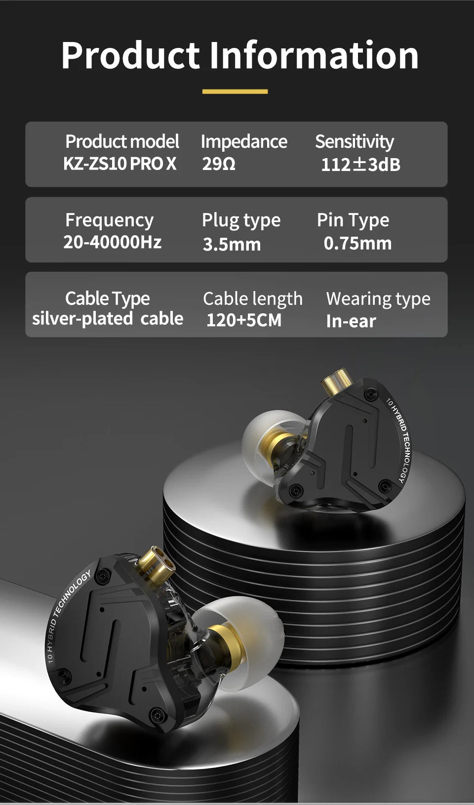KZ ZS10 PRO X Metal Headset Hybrid drivers HIFI Bass Earbuds In-Ear Monitor Noise Cancelling Earphones ZAS ZAX ZSX ZSNPRO AS16