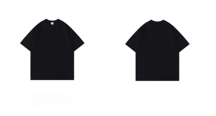 300g Cotton T Shirts Men Short Sleeved Heavyweight Summer Round Neck Loose Breathable Shirt for Men Women Basic Tee