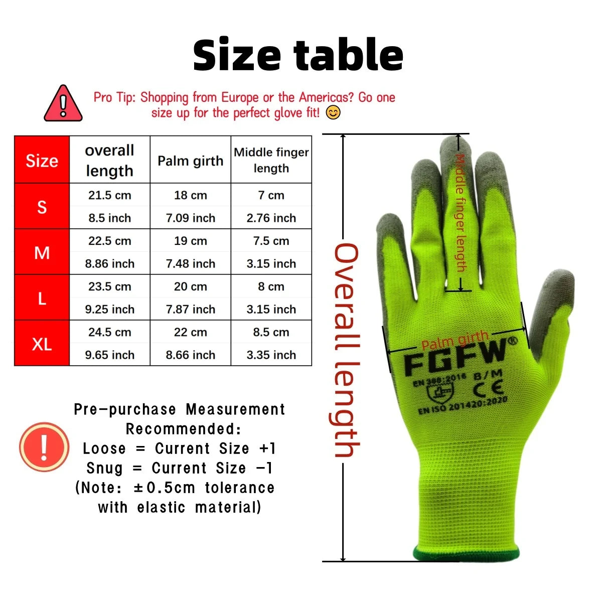 10 Pairs PU Coated Work Gloves - Lightweight, Durable Safety Gloves EN 388/ISO20471 Certified, Sizes S/M/L/XL