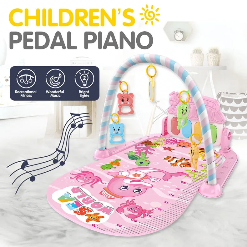 Baby Musik Spieldecke Krabbeldecke Neugeborenen Teppich Pedal Klaviertastatur Baby Fitness Rack Spielmatte Krabbelspielkissen Spielzeug Geschenk