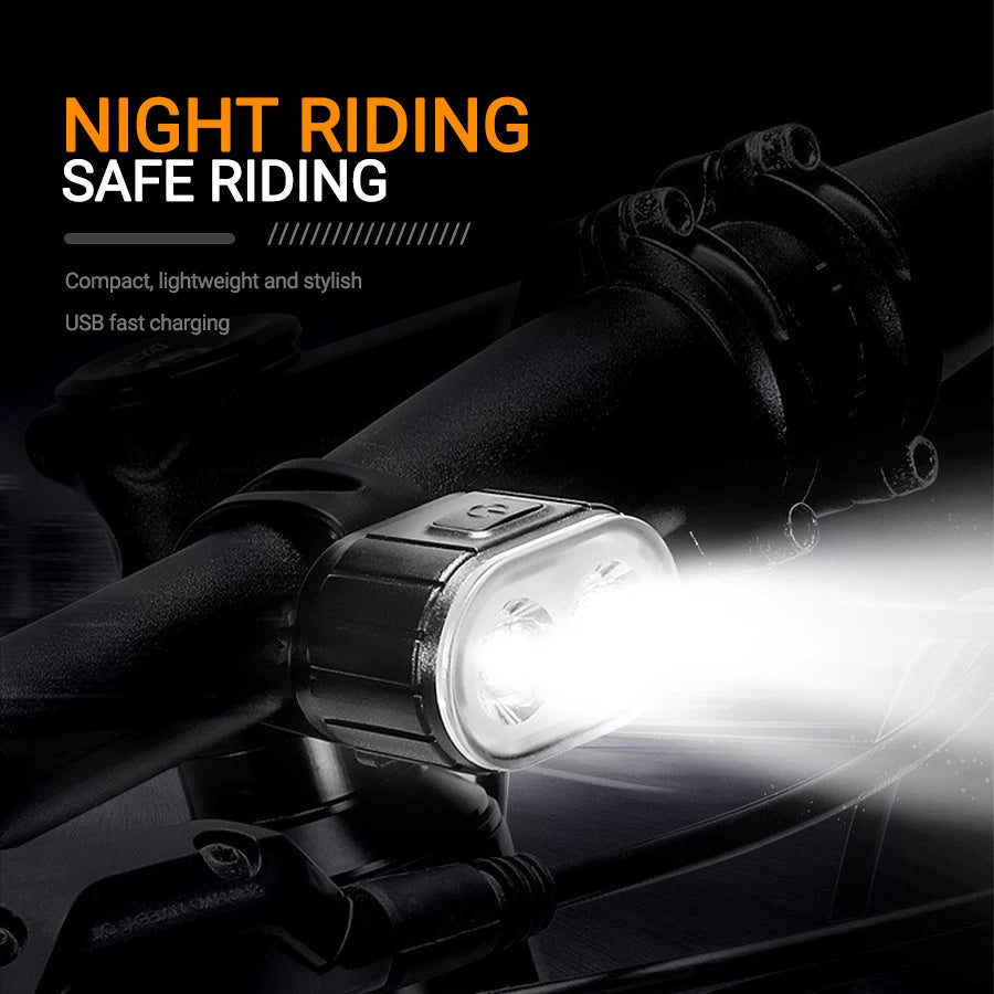 USB Rechargeable Bicycle Lights Bike Safety Warning Lamp Outdoor Waterproof Cycling Flashlight For Mountain And Road Bikes