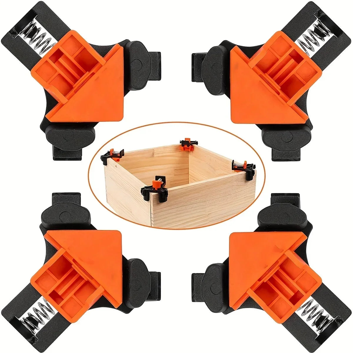2pcs 90 Degree Corner Clamps For Woodworking, Fast Adjustable Quick Spring Loaded Woodworking Clamps,Cabinets,Photo Framing - Shoppiline