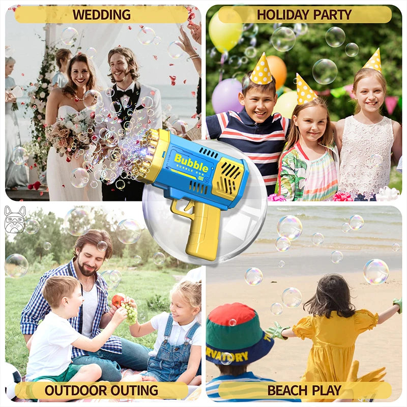 40 Hole CHILDREN'S Outdoor Toy Bubble Gun Electric Toy Blowing Bubbles (Without Bubble Water) - Shoppiline