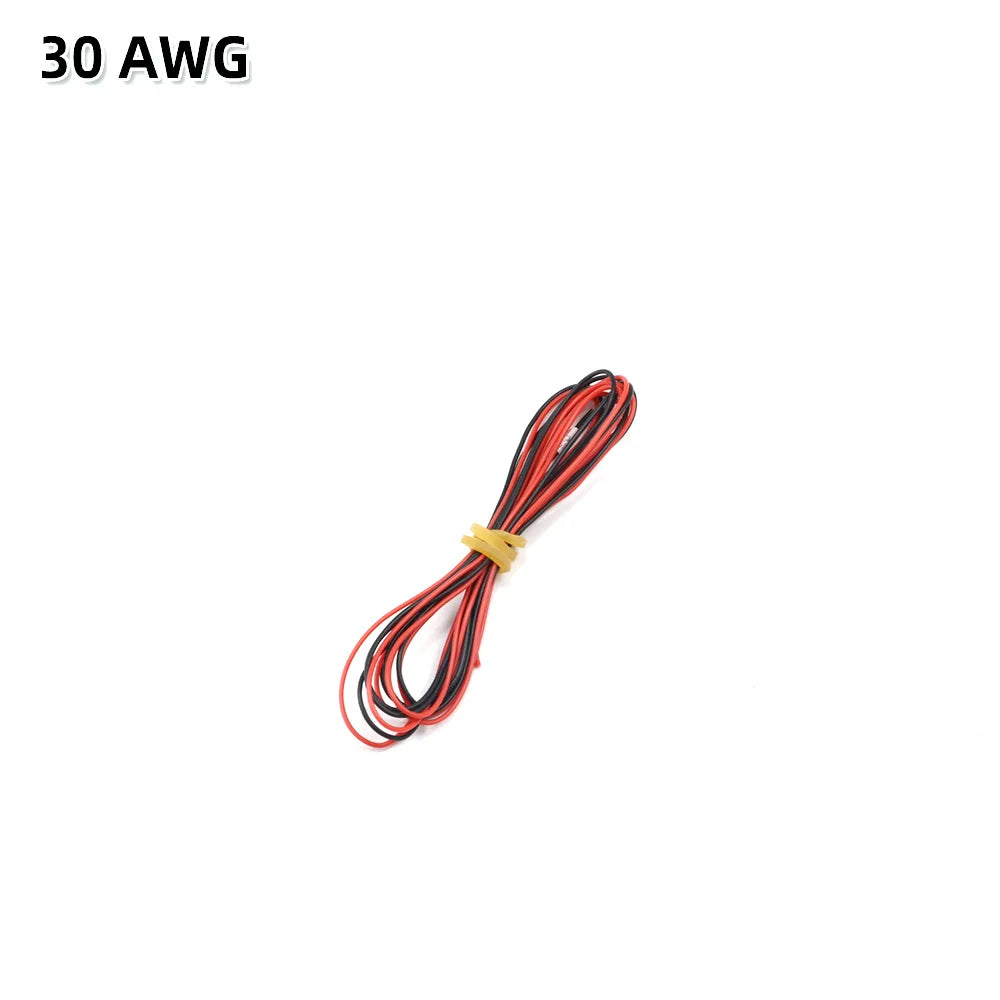 2 meter Silicon Wire 8 10 12 14 16 18 20 22AWG Heatproof Soft Silicone Silica Gel Wire Cable (1meter Red+1meter Black) )