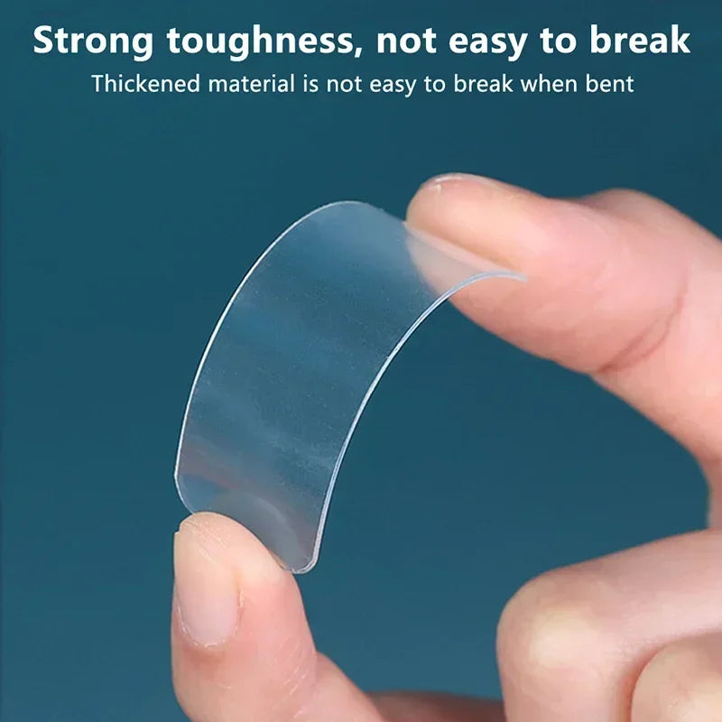 Reusable Double Sided Adhesive Tape Strong Adhesion Wall Sticker Sticky Balloon Traceless Poster Clear Nano Home Improvement