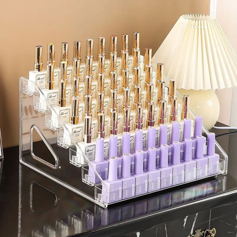 Organisateur de vernis à ongles en acrylique à 3/4/5/6/7 couches, étagère à gel UV, présentoir de cosmétiques à installation rapide, support de bijoux, rangement de manucure