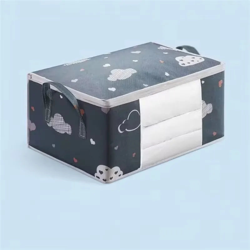 HOMEFISH Large Capacity Foldable Clothes Storage Bag with Reinforced Handle Sturdy Zipper for Blankets Bedding - Organizer Bag
