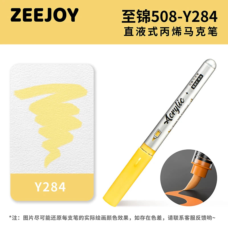 ZEEJOY 120/12/1 Colors Direct Liquid Acrylic Marker Pens Waterproof Pen Soft Brush Nib for Manga School Art Supplies Stationery