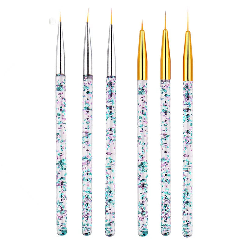 5/20 Stk. Nagelkunst Pinsel Design Spitzen Malen Zeichnen Schnitzen Dotting Pen Flachfächer Liner Acryl Gel UV Politur Maniküre Werkzeuge