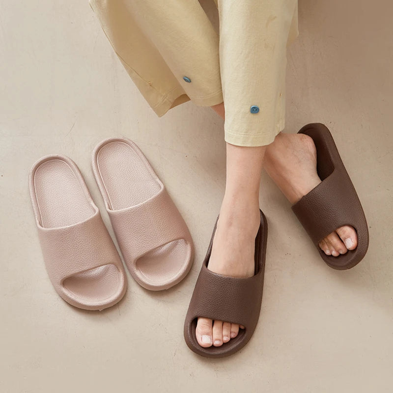 EVA Men Sandals Flip Flops Man Slippers Solid Color Non-slip Soft Sole Comfortable Shower Slippers Outdoor Couple Shoes Summer