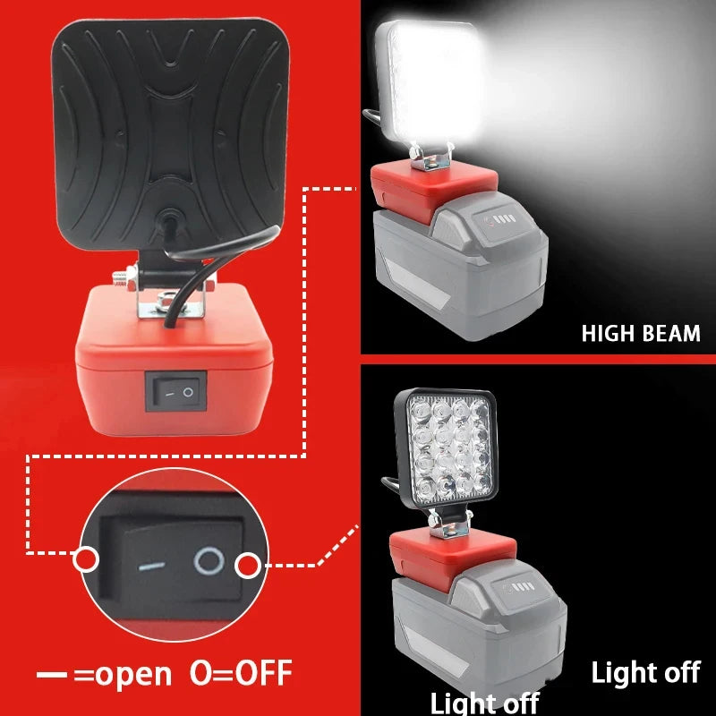 Power Tool Parts For Makita For DeWalt For Bosch For Milwaukee For Ryobi lithium Battery Flashlight Working Light Camping Lamp - Shoppiline