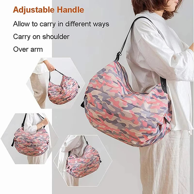 Foldable Eco-friendly Waterproof Storage Bag for Travel Shopping Portable Handbag Extra Large Capacity Travel Essentials