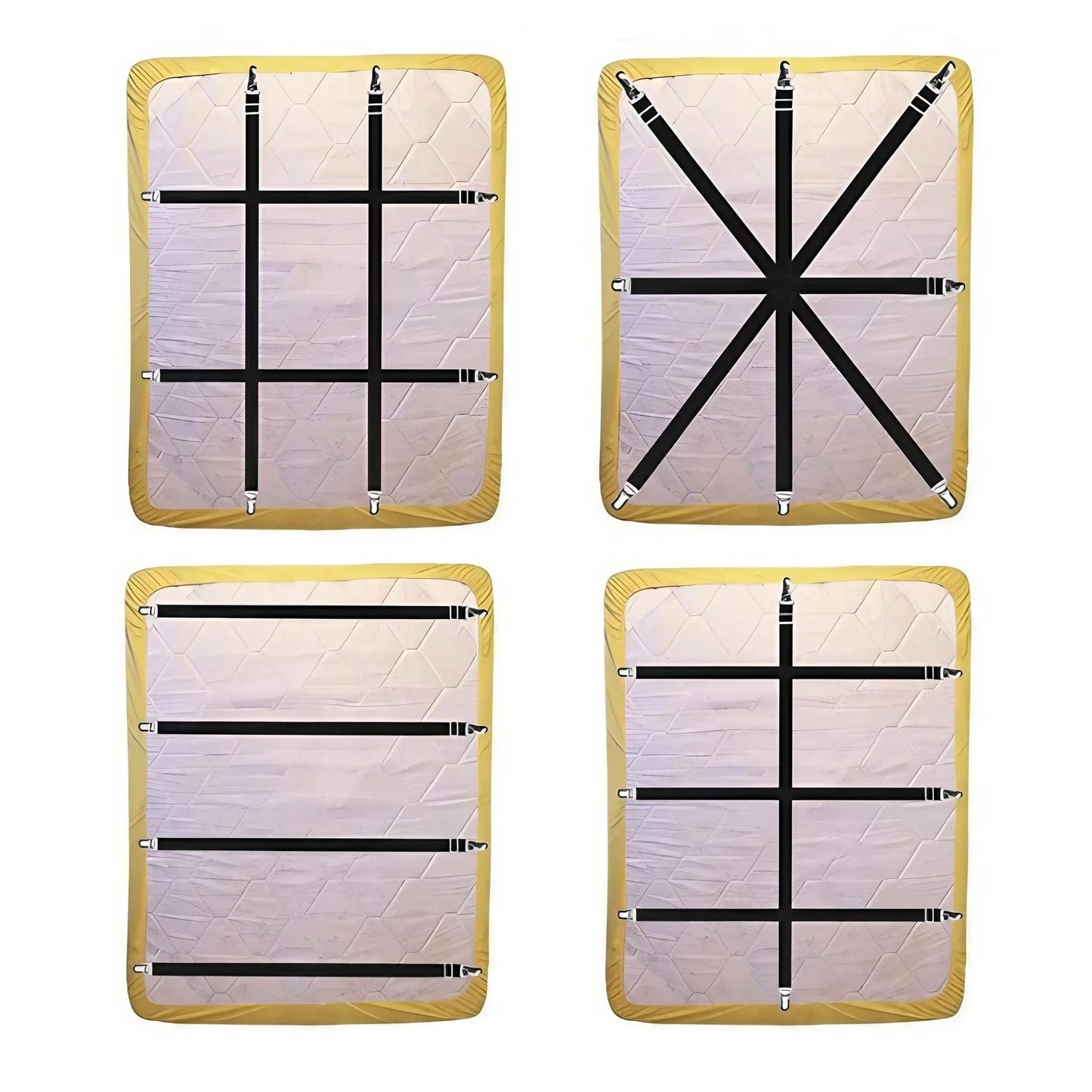 STONEGO 4PCS Double Clip Sheet Fasteners - Versatile Sheet Clips for Bed Sheets and Sofa Covers with Non-slip Adjustment