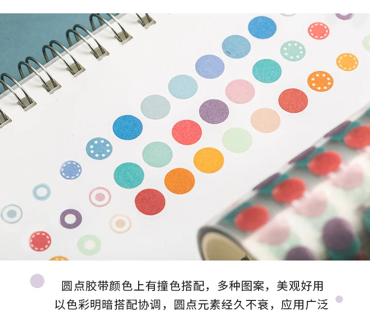 60mm*3m Dot Washi Tape for Diary Scrapbooking DIY Deco Junk Journal Creative Stationery School Supplies Masking Tapes