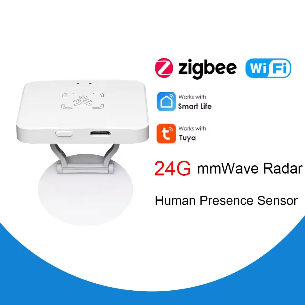 Tuya WiFi / Zigbee Human Presence Detector 24G,Luminance/Distance Detection, Smart Human Body PIR Sensor Support Home Assistant - Shoppiline