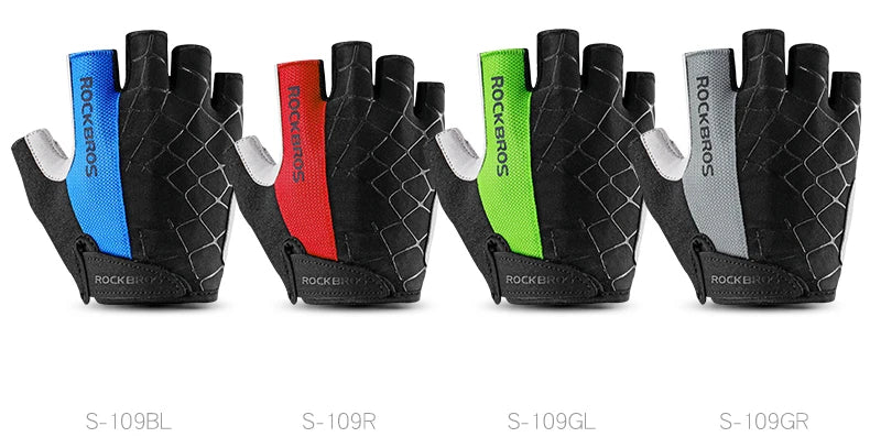 ROCKBROS Cycling Bike Gloves Half Finger Shockproof Breathable MTB Mountain Bicycle Sports Gloves Men Women Cycling Equipment - Shoppiline