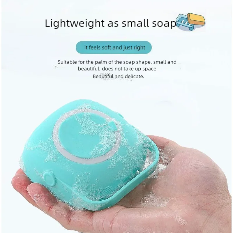 Dog Bathing Brush Pet Massage Brush Shampoo Dispenser Soft Silicone Brush Rubber Bristle for Dogs and Cats Shower Grooming Tool