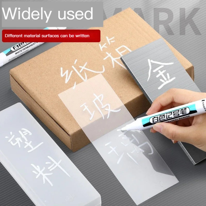 1/3/4Pcs White Permanent Paint Pen set for Wood Rock Plastic Leather Glass Stone Metal Canvas Ceramic Deep Hole Marker 0.7mm