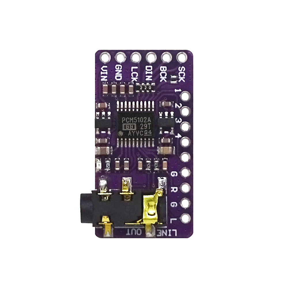 Interface I2S PCM5102A DAC Décodeur GY-PCM5102 Module Lecteur I2S pour Raspberry Pi Format pHAT Carte Audio Numérique PCM5102