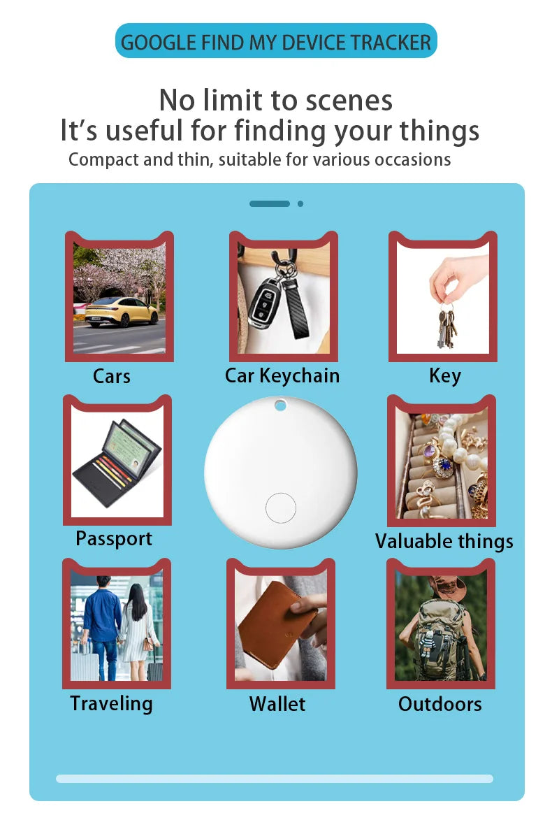 Smart GPS Tracker Works With google find my device tracker Pet Kids Luggage Key Tracking Global Accurate Positioning Bluetooth