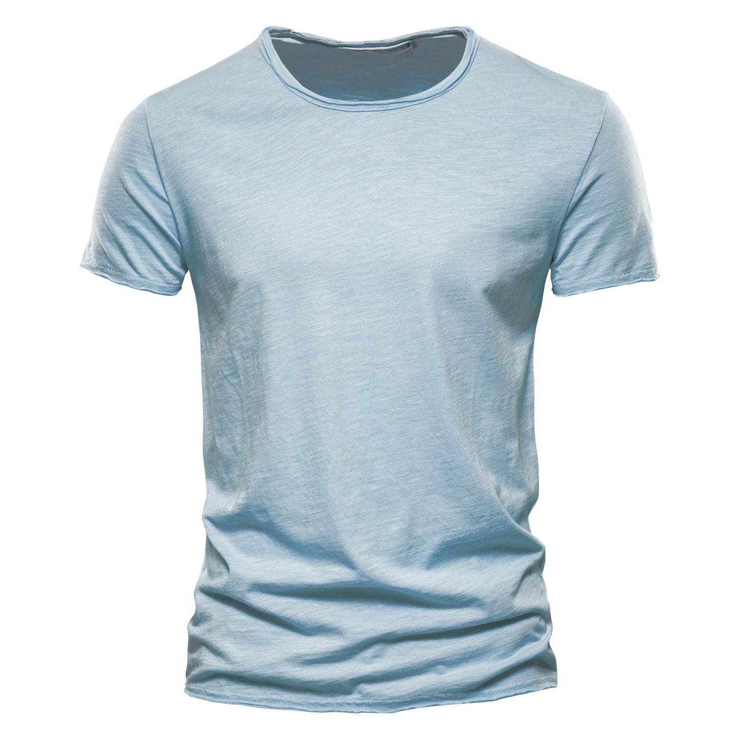 AIOPESON100% Cotton Men T-shirt V-neck Fashion Design Slim Fit Soild T-shirts Male Tops Tees Short Sleeve T Shirt O-neck For Men