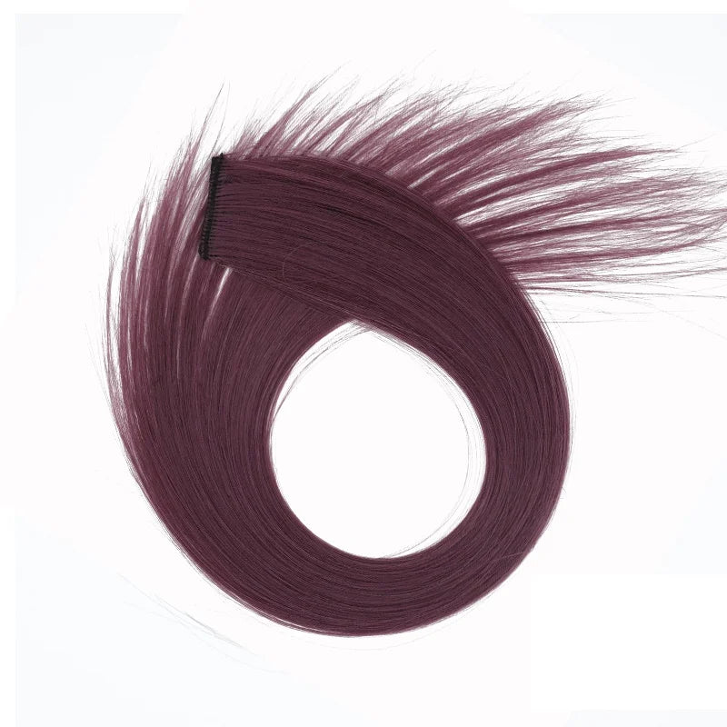 22Inch Synthetic Long Straight Clip In Hair Extensions High Temperature Hairpieces Rainbow Colors Hair Accessories for Women