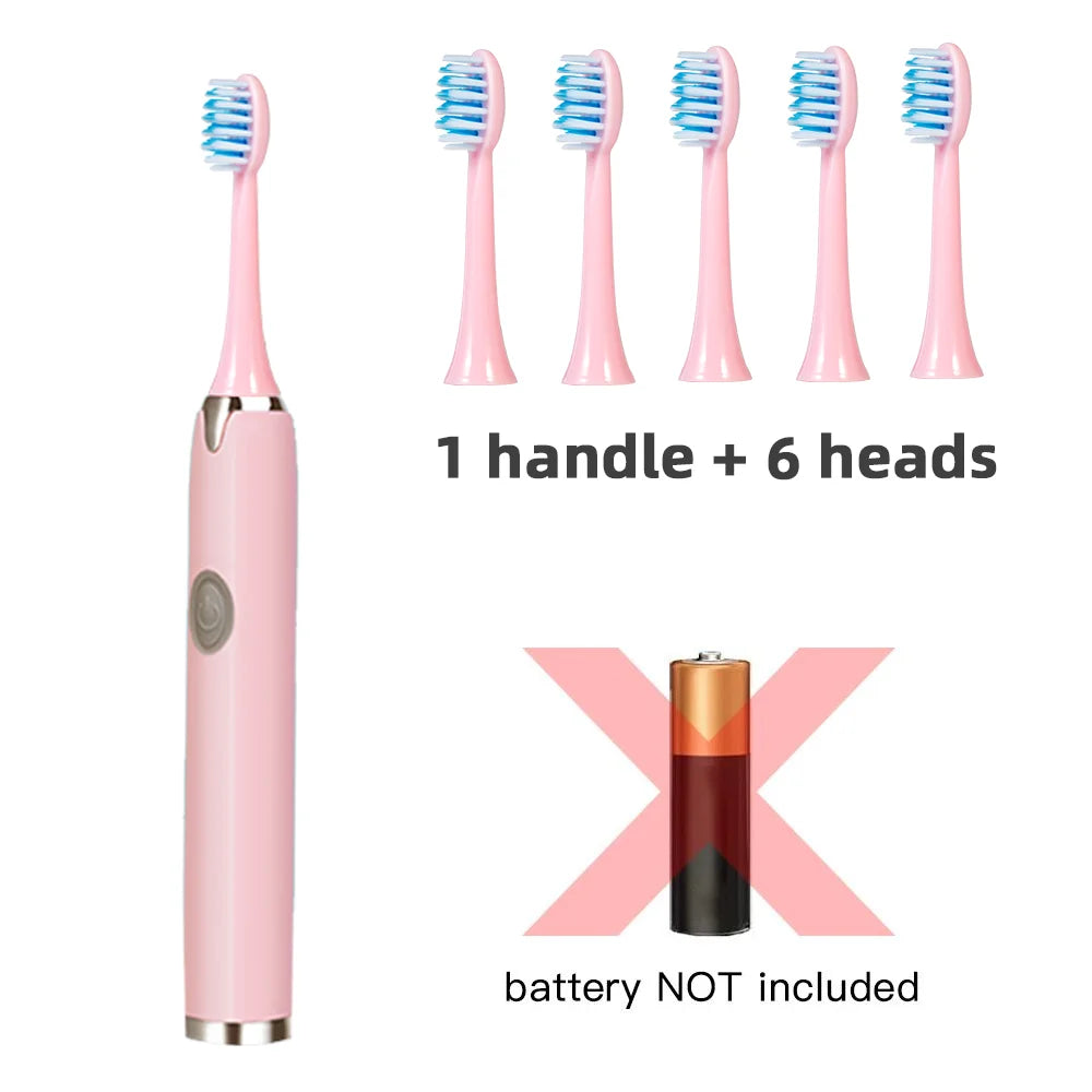 Tongwode Sonic Electric Toothbrush IPX7 Waterproof Adult Couple Home Use Soft Bristle Replaceable With 6 Tooth Brush Heads