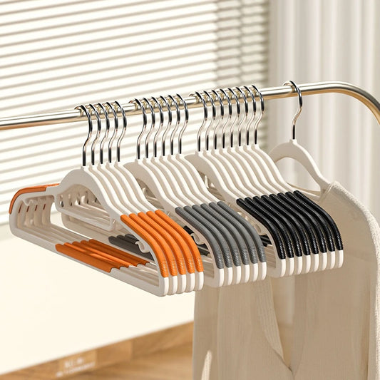 10Pcs Black/Orange/Grey Multifunctional Wet and Dry Household Hanger Suitable for Hanging Clothes Bedroom Wardrobe Anti-Slip - Shoppiline