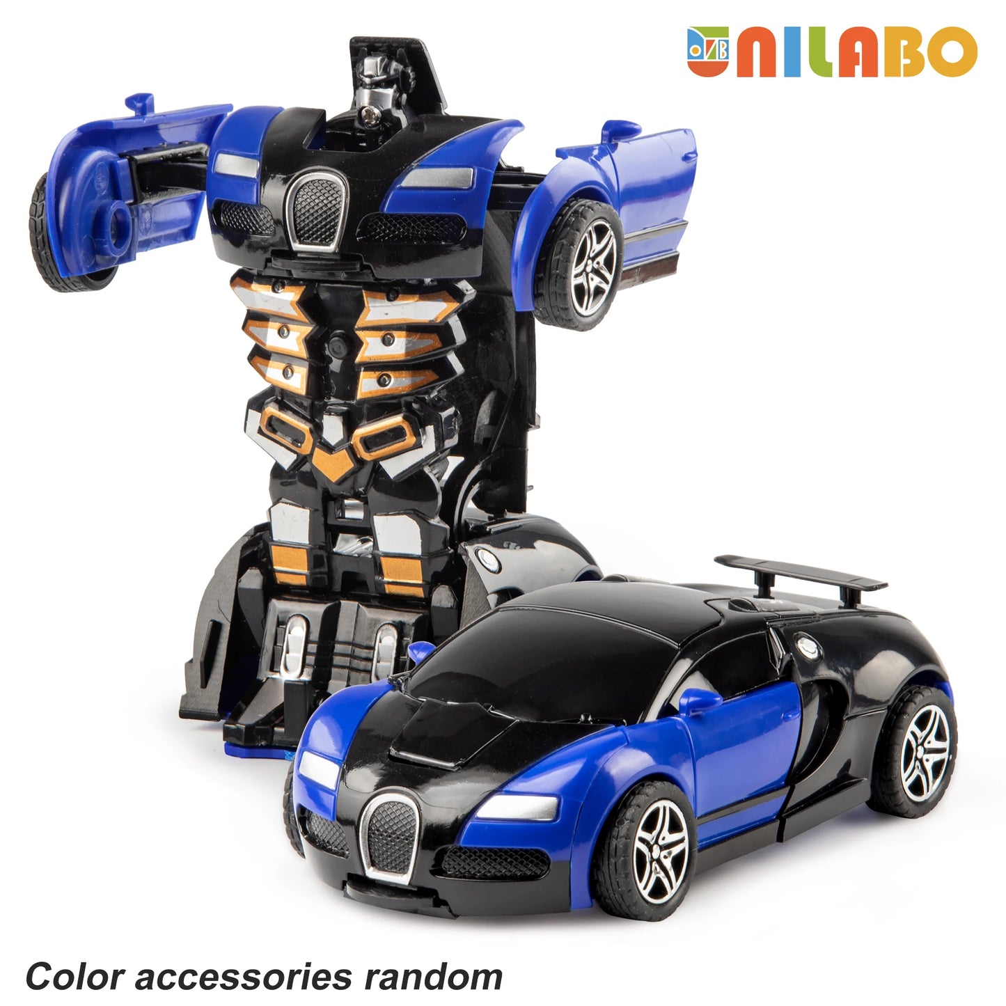 Transformable Robot Sports Car Toys, No Batteries, Educational Kids Gift, Colorful Model Vehicle for Play Learning
